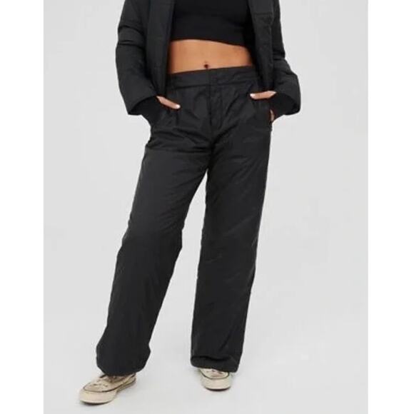 NWT NEW Aerie Chillside Offline Snow Pants Black Puffer Women's Size Large - Picture 1 of 2